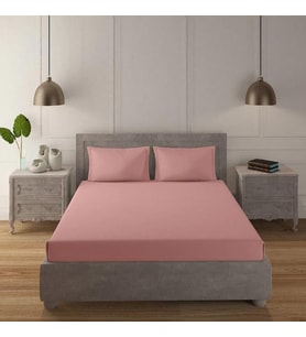 Lüx Lastikli Penye Çarşaf 100x200cm Pudra Renk
