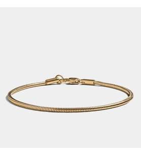 Altın Renk Unisex Snake Zincir (2 mm) Çelik Bileklik - 3139