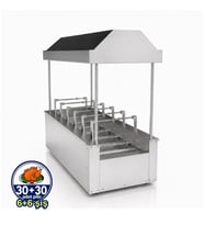 Pimak Kömürlü Yatay Tip Piliç Makinesi 6+6 Şiş 30 + 30 Piliç