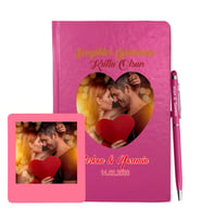 Sevgililer Gününe Özel Pembe Defter Kalem & Instagram Çerçeve Hediye Seti 23