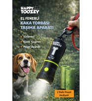 El Fenerli Köpek Kaka Torbası Taşıma Aparatı – LED Işıklı, 2 Rulo 30 Adet, Doğa Dostu