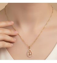STİL İNCİSİ/ XUPING JEWELRY DAMLA ZİRKON TAŞLI KOLYE (Altın)