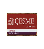 Çeşme İzmir Türkiye Temalı Retro Ahşap Poster Tablo  Vintage Ege Dekoru
