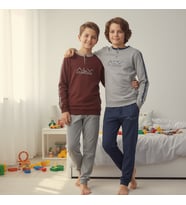 Genç Erkek Pamuklu 2 Adet 2'li Pijama Takımı AL003 V2, AL003 V1 BB2459