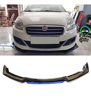 Fiat Linea Mavi Renkli Şeritli Dilli Ön Lip 4 Prç Parlak Siyah ABS 2006 - 2015