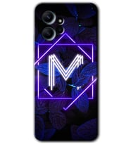 Redmi Note 12 4G Kılıf HD Desen Baskılı Kılıf - Dark Neon Yaprak M Harfi