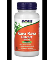 NOW Foods, Kava Kava Extract, 250 mg, 60 Veg Capsules.Abd Menşeidir. (Renksiz)