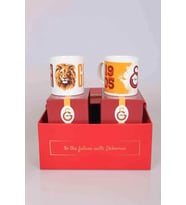 DEKOMUS GIFT BOX ÖZEL KUTULU LiSANSLI 2'Lİ GALATASARAY KUPA (Beyaz)