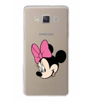 Samsung Galaxy A5 (2015)  Kapak Minnie Mouse Tasarımlı Şeffaf Silikon Kılıf