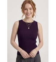 Kadın Fitilli Triko Atlet Slim Fit Yazlık Kolsuz Bluz