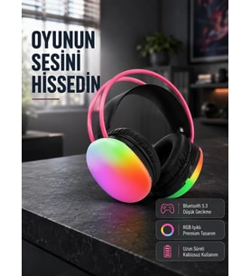 Ergonomik RGB Bluetooth Kulaklık 3D Ses Yeni Nesil
