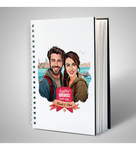 Sevgiliye Hediye Kişiye Özel Aşıklar Şehri İstanbul ve Biz Karikatürlü Defter