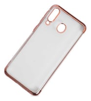 Samsung M30 Renkli Köşeli Arka Silikon Kılıf Rose Gold
