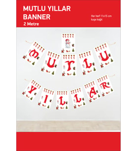 Yeni Yıl Yılbaşı Banner Mutlu Yıllar Afiş