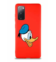 Samsung Galaxy S20 FE Soft Premier Kapak Donald Duck-F Tasarımlı Silikon Kılıf - Kırmızı (Şeffaf)
