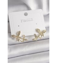 Pirinç Gold Renk Zirkon Taşlı Kelebek Model Kadın Küpe 5886 - HPSBYI4331-5193