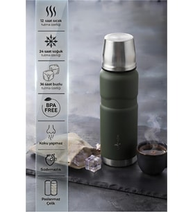 500 ml Paslanmaz Çelik Termos Bardak Kapaklı Sızdırmaz 12 Saat Sıcak 24 Saat Soğuk Tutma BPA Free