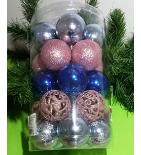 VIP DELUXE 25 ADET 6 CM YILBAŞI TOPU YILBAŞI AĞACI SÜSLERİ 5 FARKLI MODEL TOP SÜS NOEL AĞACI SÜSLERİ