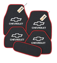 Chevrolet Logolu Araç Halı Paspas Takımı 5 Parça – Kaymaz Tabanlı, Kolay Temizlenir (Antrasit - Kırmızı)