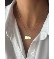 Şirin Kedi Figürlü Kolye 925K Gümüş (Gold)
