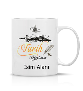 Tarih Öğretmeni Tasarım İsim Yazılı Hediye Çay Kahve Kupa Bardak-Öğretmenler5