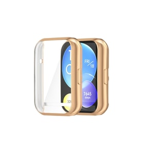 Huawei Watch Fit 2 Uyumlu Zore Watch Gard 02 Koruyucu Silikon (Rose Gold Altın)