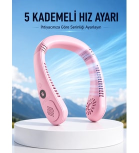 Northcity Pembe Taşınabilir Boyun Fanı: Ergonomik Tasarım ve Çok Kademeli Hava Akışı ile Sıcak Günlerde Rahatlık