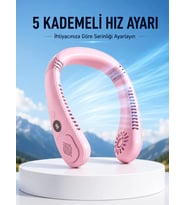 Northcity Pembe Taşınabilir Boyun Fanı: Ergonomik Tasarım ve Çok Kademeli Hava Akışı ile Sıcak Günlerde Rahatlık