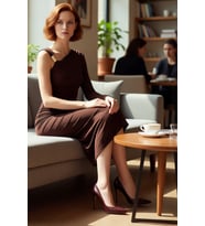 Kadın Asimetrik Yaka Tek Uzun Kollu Bodycon Midi Aksesuar Detaylı Örme Kokteyl Elbisesi Glam
