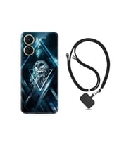 Vivo Y16 Kılıf Ipli Boyun Askılı Desenli Silikon Old Owl 1649