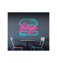 Burger Yazılı ve Şekilli Neon Tabela