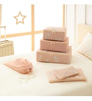 Ocean Home Textile 6'lı Çocuk Odası Deniz Kızı Bavul İçi Düzenleyici Set (Pembe)