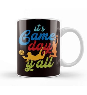 Game Volleyball Day Players Retro Beach Volleyball Setter Kupa Bardak Porselen