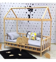 Markaawm Çocuk Karyola Doğal Çam Montessori Yatak Bebek Beşiği  60X120 (Karışık)