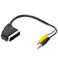 Uydu Alıcısı AV Kablo 3.5 Mm Stereo Erkek-Scart Kablo 35 Cm Uzun-Kısa Jack Bir Arada