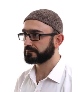 Baba Günü Hediyesi - Sütlü Kahve Hasır Desen Kışlık Kadife Namaz Takkesi (Kahverengi)