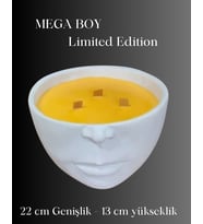 Fu Glowis Dev Boy Yüz Formlu Heykel Objede Kokulu Dekoratif Mum Hediyelik Ev Dekoru Koleksiyon  Özel Seri