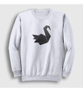 Presmono Unisex Beyaz Origami Swan Prison Break Sweatshirt 276179tt