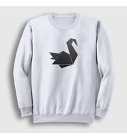 Presmono Unisex Beyaz Origami Swan Prison Break Sweatshirt 276179tt