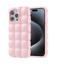 Apple iPhone 15 Pro Max Uyumlu Kılıf Silikon Parlak Esnek Yumuşak Kabartmalı Zore Dom Dom Kapak