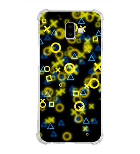 Samsung Galaxy J6 Plus  Köşe Korumalı Antişok Kapak  Semboller Tasarımlı Şeffaf  Kılıf