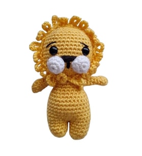 Maskot Minik Aslan Amigurumi Organik Anahtarlık Oyuncak