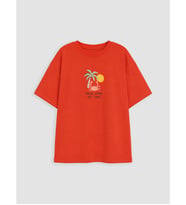 LCW Kids Kırmızı Baskılı Erkek Çocuk Tişört