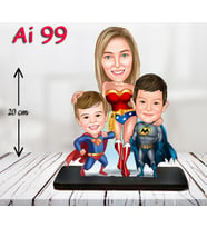 Kişiye Özel Ahşap Biblo - Aile Karikatür Biblo - 3 Kişilik Aile Biblo 27