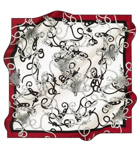 Aker Sura İpek Eşarp 8525701-312-48060 Beyaz Karışık Desen