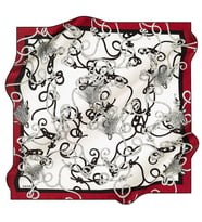Aker Sura İpek Eşarp 8525701-312-48060 Beyaz Karışık Desen