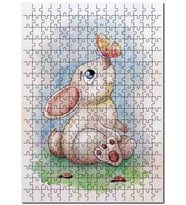 Cakapuzzle Fantastik Yavru Tavşan Kelebek Fantazı  Puzzle Yapboz MDF (Ahşap) (120 Parça)