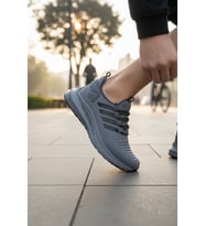Enoch Ortopedik Ultra Hafif Şeritli Fileli Çoraplı Sneaker Spor Ayakkabı
