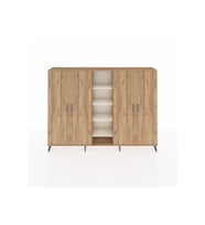 Arges Dolap 12 Raflı 4 Kapaklı 220x30x163 Çam-Çam/Aytaşı
