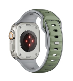 Lexroo Watch Ultra 49mm KRD-135 Silikon Kordon Strap Kayış - Açık Yeşil-Gri